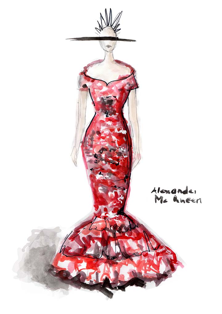 alexander mcqueen, collage, mode collage, figurines, illustration, illustrationen,mcqueen,savage beauty,london, fashion design,fashion designer, victoria and albert, enfant terrible