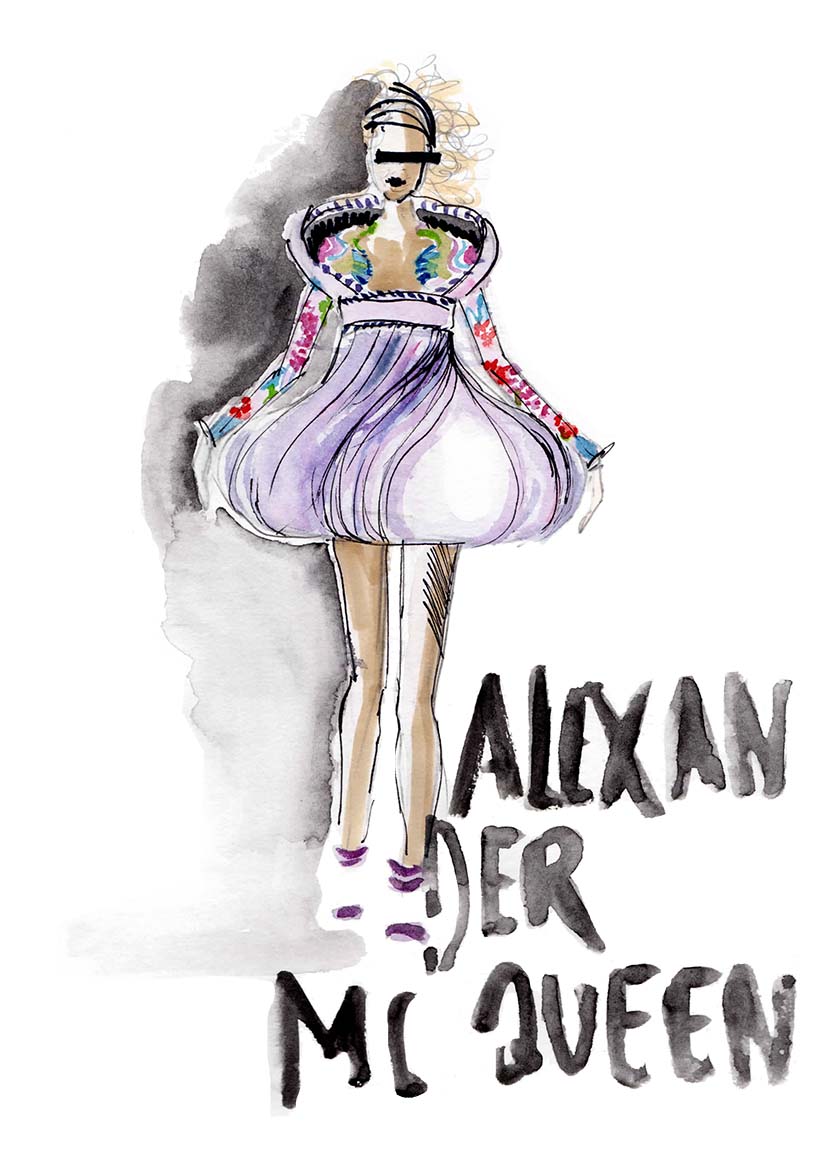 alexander mcqueen, collage, mode collage, figurines, illustration, illustrationen,mcqueen,savage beauty,london, fashion design,fashion designer, victoria and albert, enfant terrible