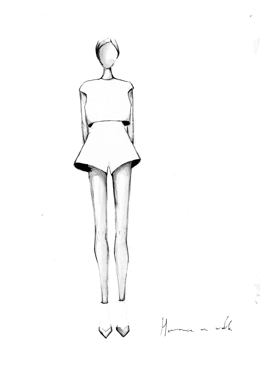 Ich zeige euch, welche 3 Schritte ich verwende, um meine Mode Illustrationen mit Tusche herzustellen - und wie euch das auch gelingt! Schaut vorbei. Fashion Illustrations | Fashion Sketch | Sketchbook | Fashion Drawing | Hermine on walk 