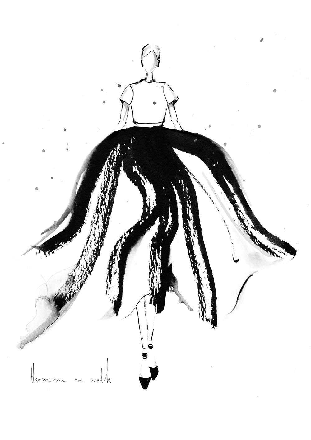Ich zeige euch, welche 3 Schritte ich verwende, um meine Mode Illustrationen mit Tusche herzustellen - und wie euch das auch gelingt! Schaut vorbei. Fashion Illustrations | Fashion Sketch | Sketchbook | Fashion Drawing | Hermine on walk 