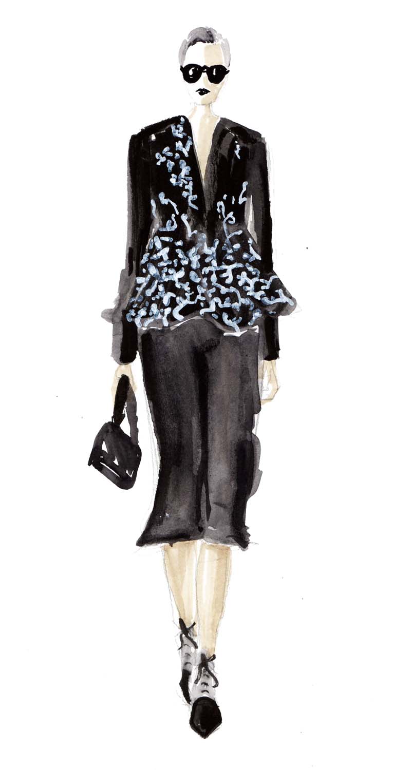So zeichnest du eine Mode Skizze ! Erfahre wie du durch einfache Mittel tolle Ergebnisse zu Stande bringst - anhand von Alexander McQueen Entwürfen erklärt. Hermine on walk | Mode Illustration | Fashion lIlustrations | Fashion Sketch | Sketchbook | Mode Skizzen 
